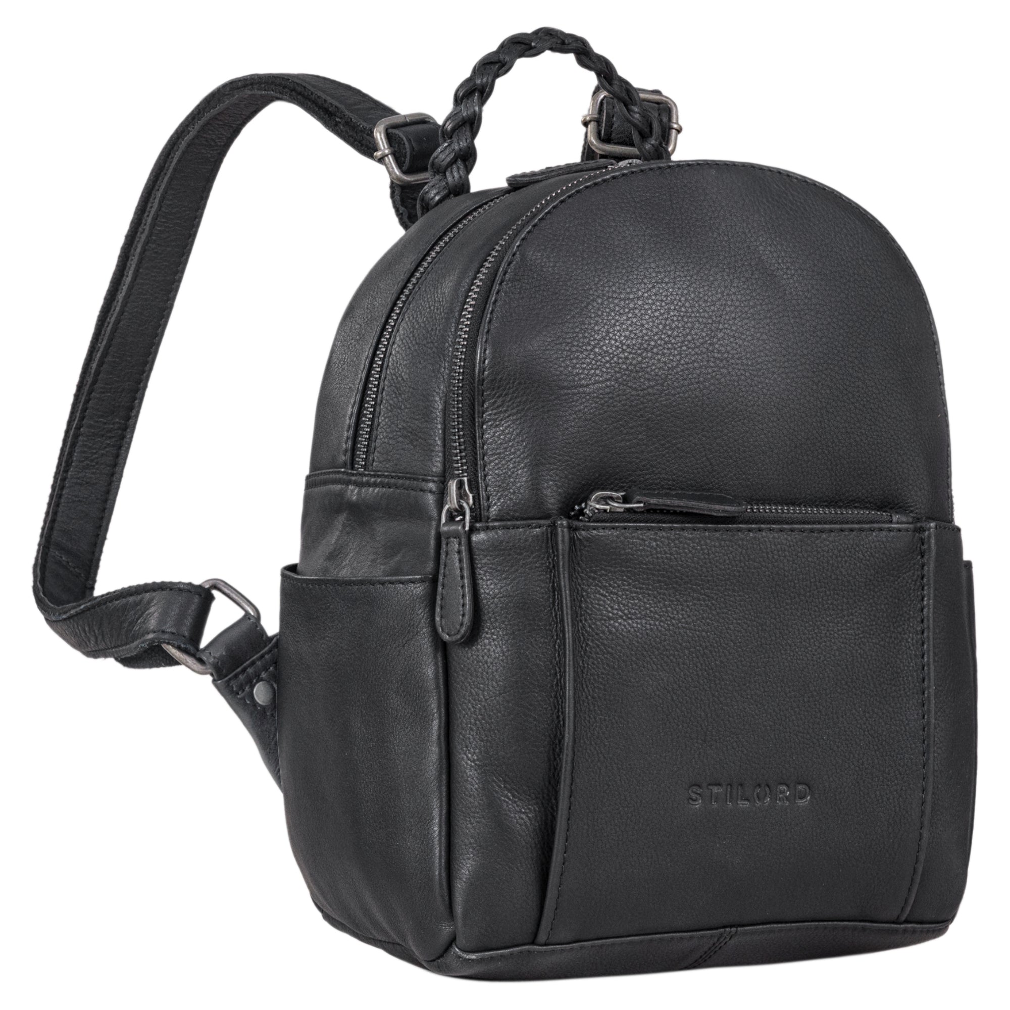 Damen Rucksack geflochtener Henkel