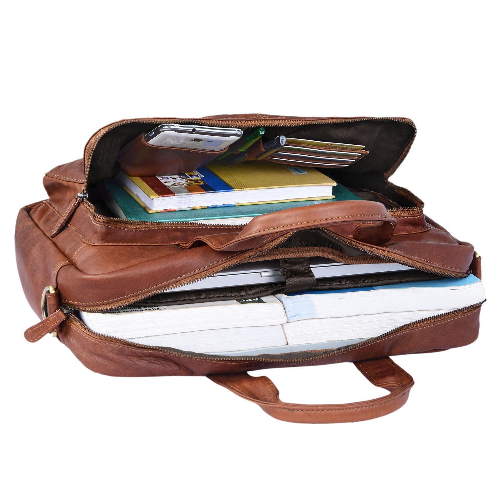 Vintage Ledertasche cognac braun