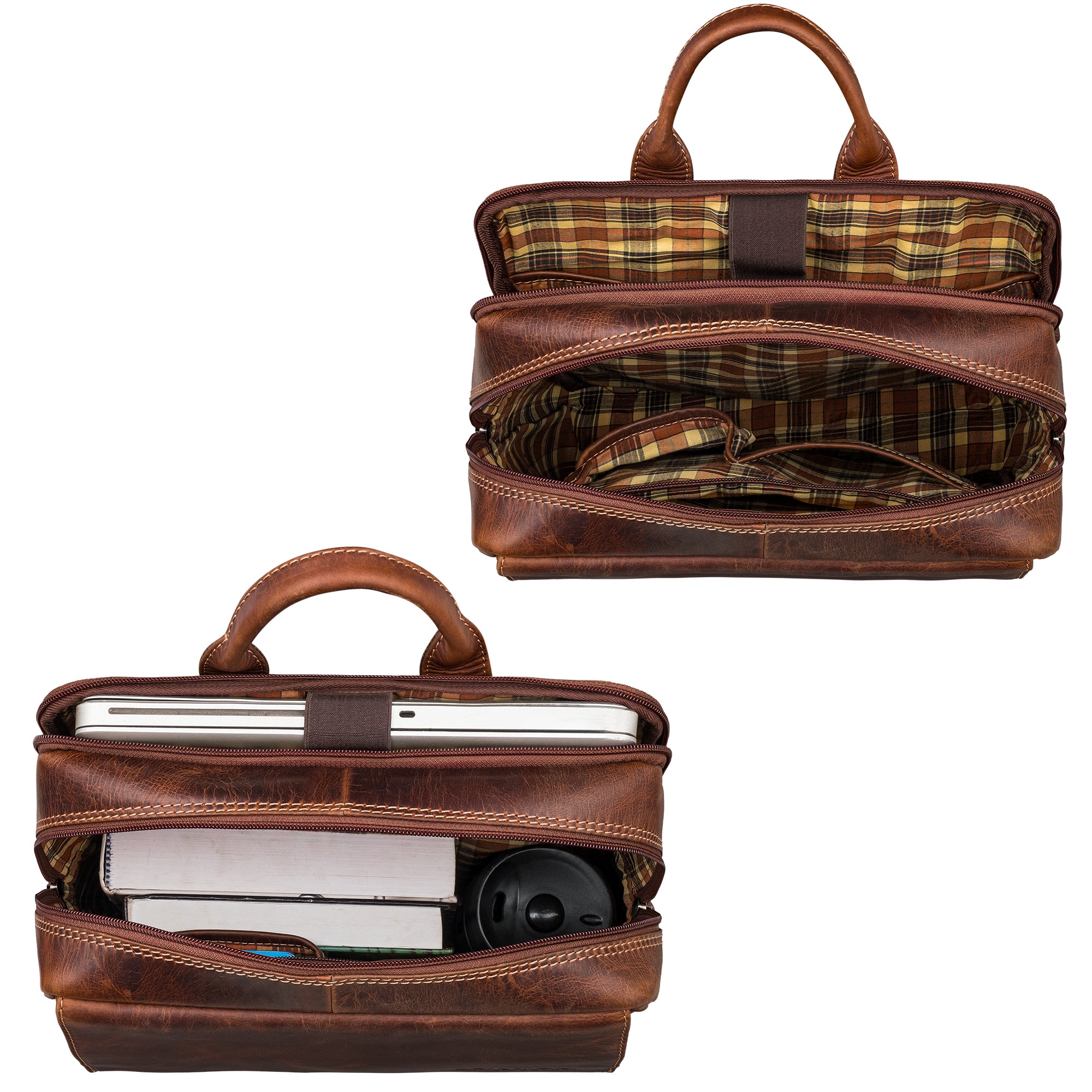 Braun Rucksack für Damen Leder