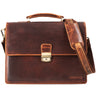 B-WARE "Rion" Briefcase Clássico em Couro Pequeno
