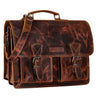B-WARE "Jeffrey" Briefcase do Professor de Couro