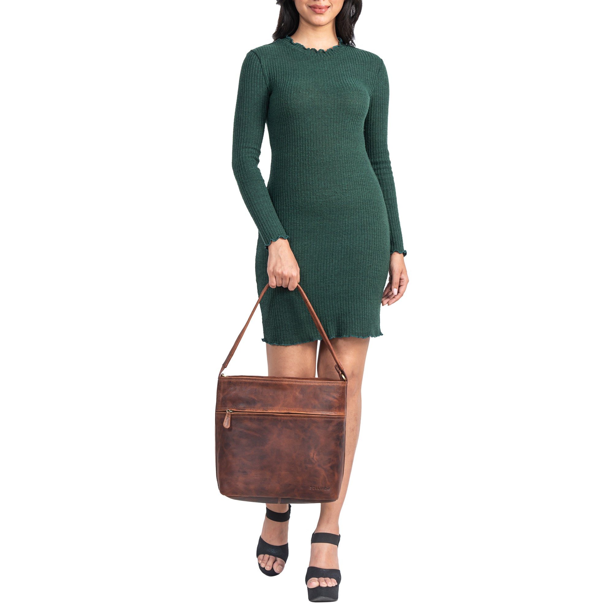 Tasche zum Ausgehen Leder braun Damen