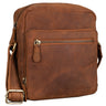 "Nathan" Pequena Bolsa Masculina de Couro Marrom Vintage para Ombro