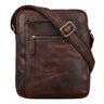 "Bruce" Bolsa Vintage Masculina de Couro Pequena para Ombro