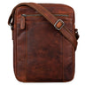 "Fox" Bolsa Masculina de Couro Vintage Messenger Pequena e Estilosa