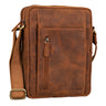 "Irving" Bolsa Vintage Couro Marrom Pequena para Ombro 10.1 Polegadas