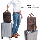City Leder Rucksack braun