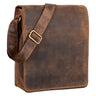 "Lars" Bolsa Masculina Vintage de Couro – Média a Grande em Formato Vertical