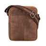 "Jude" Pequena Bolsa Masculina de Couro Vintage Messenger para Ombro