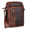 B-Stock "Amadeo" Bolsa Masculina de Couro Elegante Pequena Crossbody