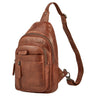 "Montego" 2-em-1 Bolsa Sling Crossover de Couro Verdadeiro para Homens