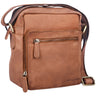 "Nathan" Pequena Bolsa Masculina de Couro Marrom Vintage para Ombro