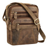 "Omar" Bolsa tiracolo masculina pequena de couro para tablet 8,4”