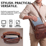 "Omar" Bolsa tiracolo masculina pequena de couro para tablet 8,4”