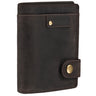 "Milo" Carteira Couro Vintage Masculina Vertical Com Botão