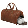 "Ventura" Bolsa de Viagem Masculina Grande em Couro com Compartimento para Sapatos 40L