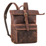 "Melvin" Mochila Rolltop Masculina Grande em Couro legítimo para Laptop 16 -17"