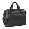 Schwarze Premium Leder Aktentasche Herren Laptoptasche 15 Zoll Ledertasche DIN A4 Mit Griff & Schultergurt