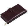 B-WARE Vintage Ladies Wallet 13 x EC Flowers Pattern Leather Brown