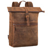 "Tacoma" Mochila Rolltop de Couro para Mulheres Grande Business Homens